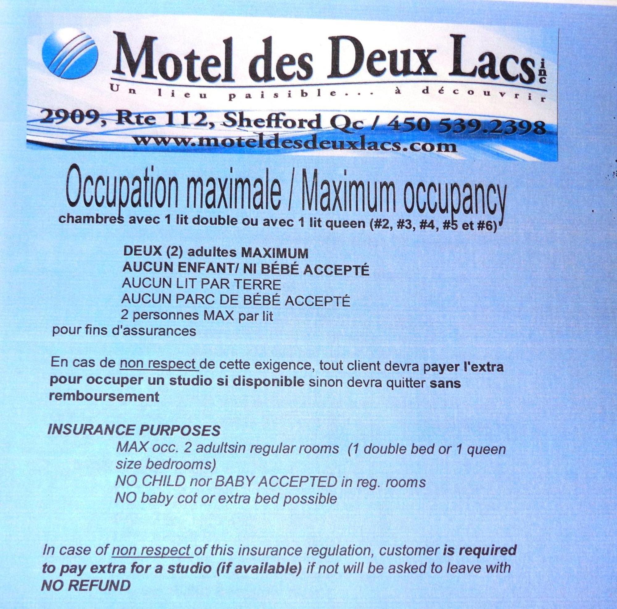 Motel Des Deux Lacs Waterloo Room photo